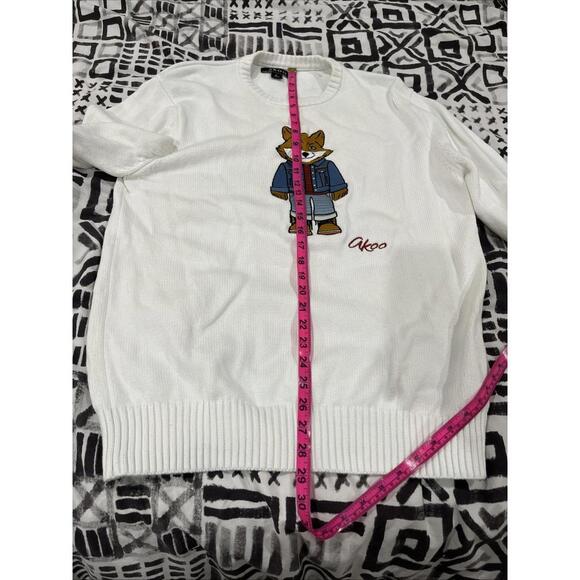 AKOO MENS EMBROIDERED FOX SWEATER SIZE LARGE CHINA VGC! - Picture 10 of 11